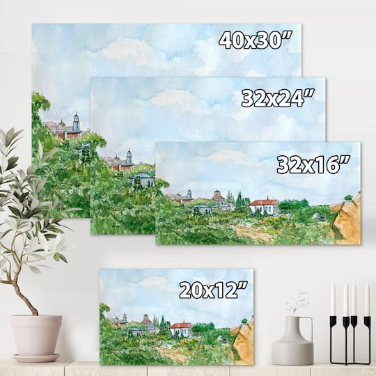 Designart - White House With Red Roof In The Countryside